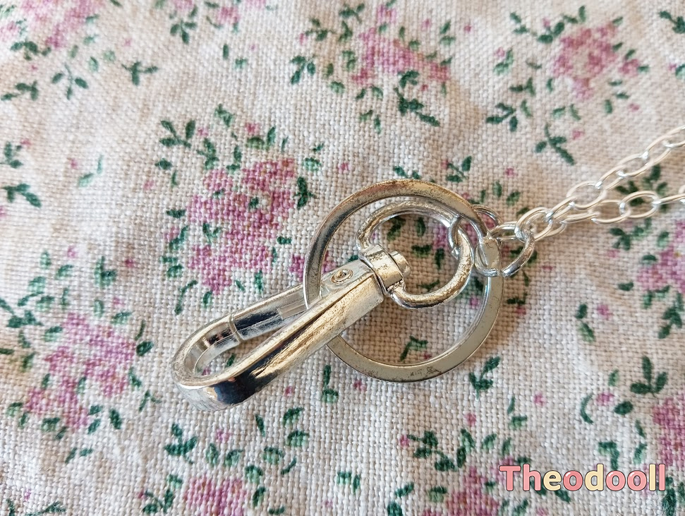 サーモンピンクのくまさんお顔バッグチャーム