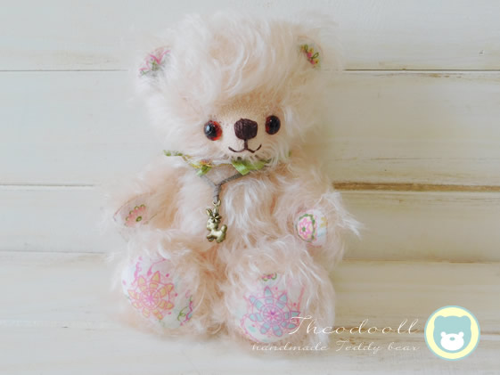 ハンドメイド テディベア アンティークピンクBear